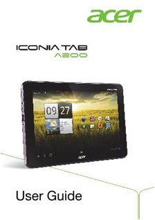 Acer Iconia Tab A 200 manual. Smartphone Instructions.